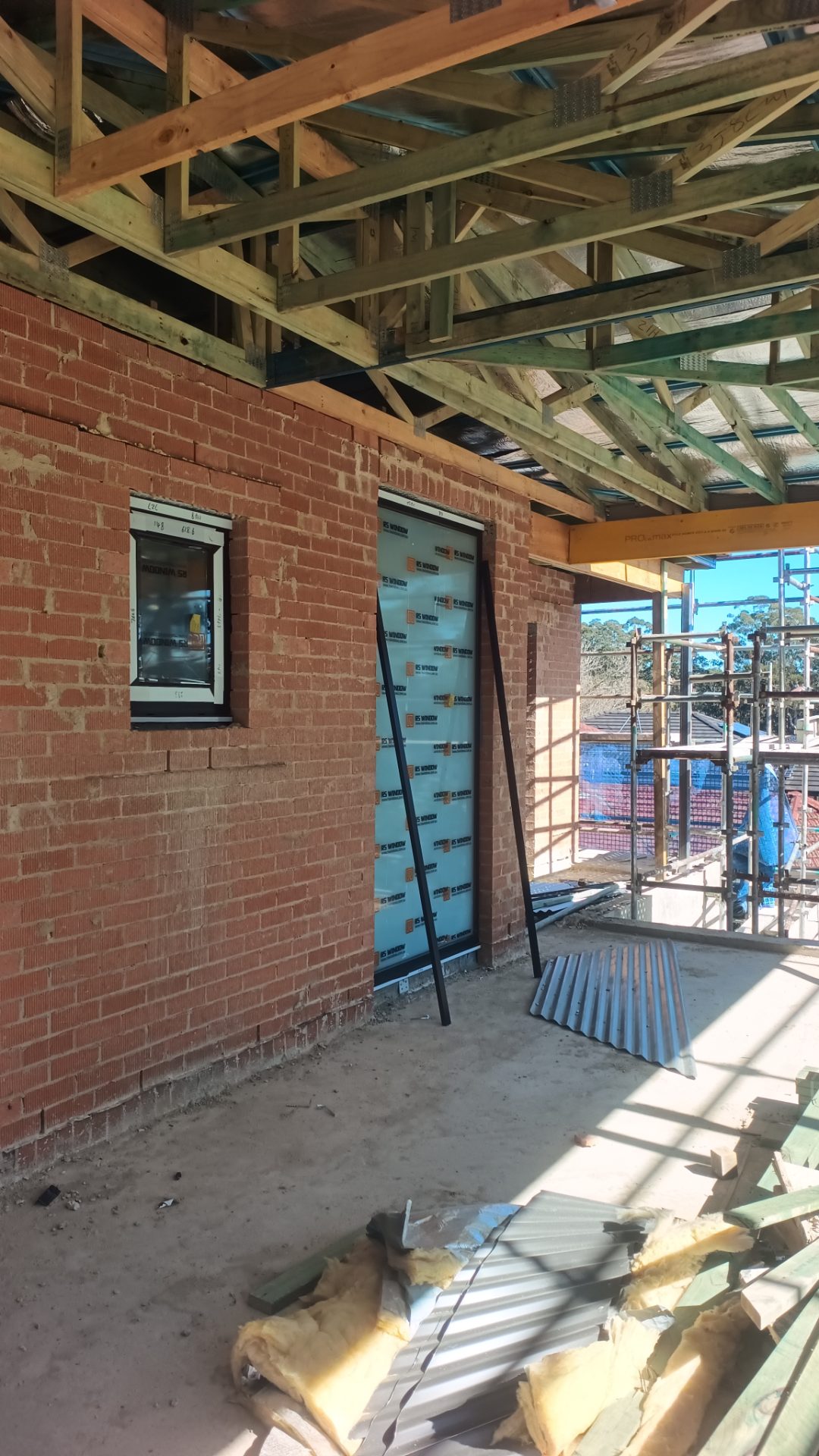 Timber framing on a Sydney residential construction site